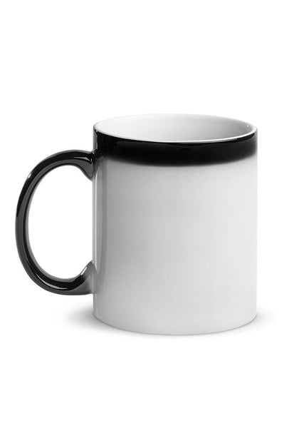 Tasse glänzend, schwarz mit Zaubereffekt