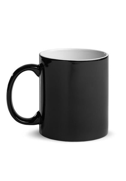 Tasse glänzend, schwarz mit Zaubereffekt